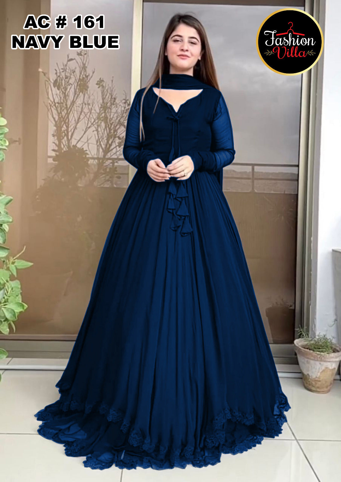 DOUBLE LACE MAXI WITH DUPATTA & TRSOUSER